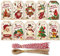 Vordpe 100 Stück Weihnachten Geschenkanhänger, Weihnachten Anhänger Kraftpapier Geschenk Geschenkanhänger,mit 100 Stück Bindfaden,für Weihnachten Dekoration Geschenkverpackung (E)