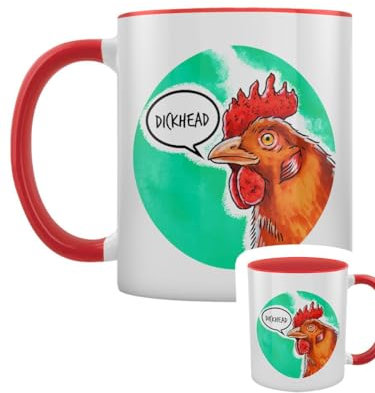Grindstore Cute But Abusive – D*ckhead Red Inner zweifarbige Tasse