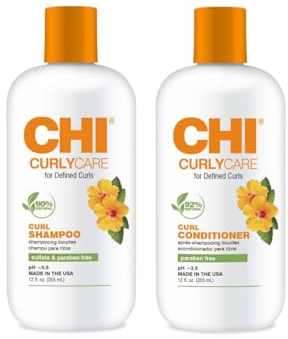 CHI CURLYCARE Locken Shampoo & Conditioner Set - 355ml Jedes - Intensive Pflege und Definition für Lockiges Haar, Feuchtigkeitsspendend, Parabenfrei