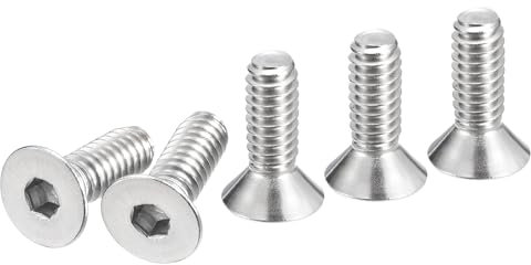 DTGN 1/4-20 x 3/4 Sechskantschrauben mit Flachkopf, 20er Packung aus 304 Edelstahl, Vollgewinde, Senkkopfschrauben