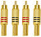 Cerioll RCA Audio Plug, Connecteur Mâle RCA, Connecteur à Souder Stéréo Fiche, 4 Pièces Fiche Stéréo Pour Transfert Entre Interfaces de Matériel Audio