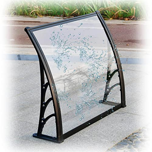 Vordach für Haustüren, wasserdichte Markise aus Polycarbonat, Terrassenüberdachung, Regen-Schneeschutz, transparent, 80 x 100 cm (31 x 39 Zoll)