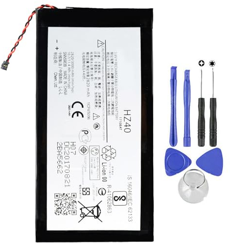 ELLENNE - Akku kompatibel mit Motorola HZ40 Moto Z2 Play Dual XT1710 XT1709 3000 mAh mit Demontage-Set im Lieferumfang enthalten