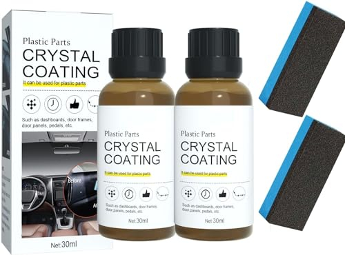 Kunststoffteile Kristalline Beschichtung, 2024 New Auto-Kunststoff-Restaurator, Auto-Plastikteile-Renovierungsmittel, Crystal Coating Kunststoff, Kunstoffpflegemittel Auto (3 PC)