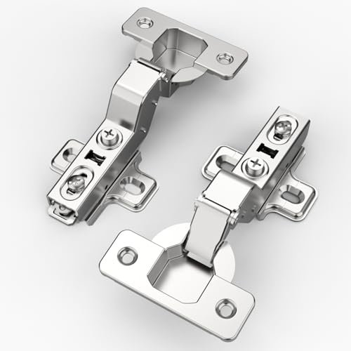 Amerdeco 10 Pack Inset Soft Close Cabinet Hinges Silent Hydraulic, Heavy-Duty Frameless European Concealed Hinges for Kitchen Cabinet Door and Wardrobes
