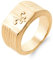Bague Homme en Plaqué Or 18 carats, Large Strié, Style Chevalière Motif Fleur de Lys Relief, bijou masculin, fete des peres, Marque Francaise (64)