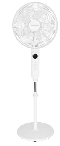 TOUGH MASTER Pedestal Fan 16 Inch Cooler 3 Speed Settings, Adjustable Height, 80° Oscillation, Quiet Operation, 45W Powerful Flow, Floor Standing Fan Ideal For Home, Bedroom, Office White