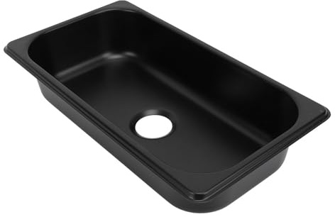 Kleine Barspüle, Edelstahl-Küchenspüle, Rechteckige Einzelbecken-Küchenbarspüle mit 40-mm-Abwasserabgang, Eingebettetes Handwaschbecken für Boote, Wohnwagen, (Schwarz