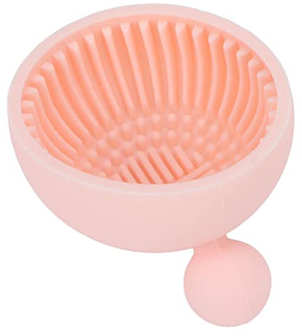 Makeup Brush Cleaning Bowl, Flexible Silicone Pad Brush Tray, Portable Cosmetic Brush Cleaner Scrubber Good Container