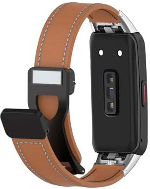 HYSDFFG Bracelet Magnétique en Cuir pour Huawei Band 6, Bracelet de Remplacement en Cuir Véritable avec Fermoir Magnétique Conçus Compatible avec Huawei Band 6 (B)