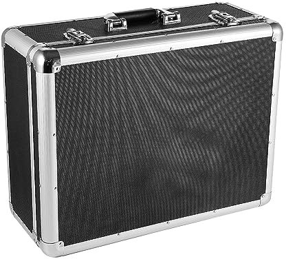 Flight Case Abschließbare Tragetasche, Schwarzes abschließbares Flightcase L520xB420xH225mm Plattenspieler Flightcase, DJ Universal