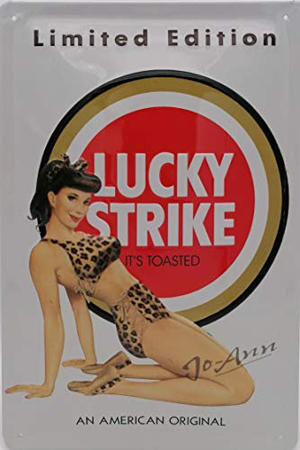 30 x 20 cm geprägtes Blechschild passend für vintage Zigaretten Werbung Fans und Liebhaber, Retro Bar Schild, US Pin Up Girl