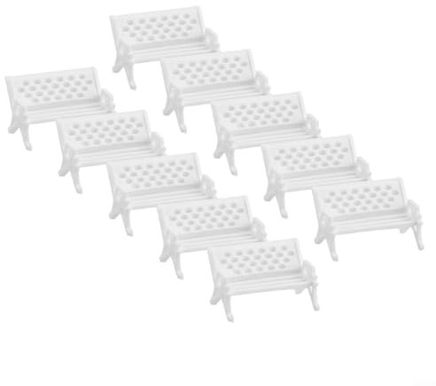 HO Maßstab 10-teiliges Tisch- und Stuhl-Set für Modelleisenbahnen, lebendiges Straßenszenen-Zubehör (mittel)