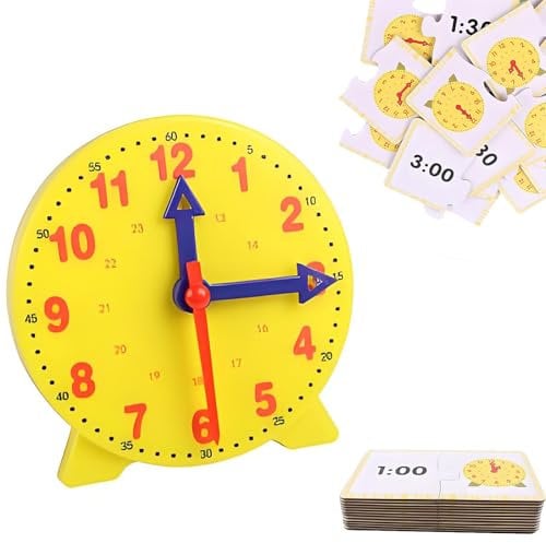 BDBFPAN Lernuhr Kind,Uhr Lernen Lernuhr Uhr Lernen Für Kind Ab 5 Lernuhr Kind Wochenplaner Kind Lernen Lernspielzeug Zeitunterrichts Schulbedarf Erklärt Datum für Kind Ab 5 Jahren