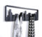 Porte-manteau mural Skyline avec 5 crochets amovibles - Design moderne en ABS noir - Gain de place décoratif pour entrée, couloir, chambre, bureau -