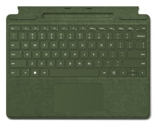 Microsoft Surface Signature Keyboard, Forest Green, Compatible with Surface Pro 8, Pro 9 and Pro X (Azerty Keyboard) (Refurbished)