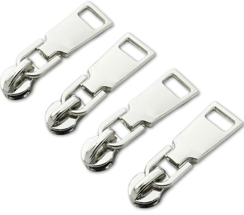 Alluring 4 Stück Reißverschlussschieber mit Clip, Metall, Reparatur, Reißverschluss, abnehmbare Köpfe für Gepäck, Spielzeug, Zelte, Schuhe und Kleidung