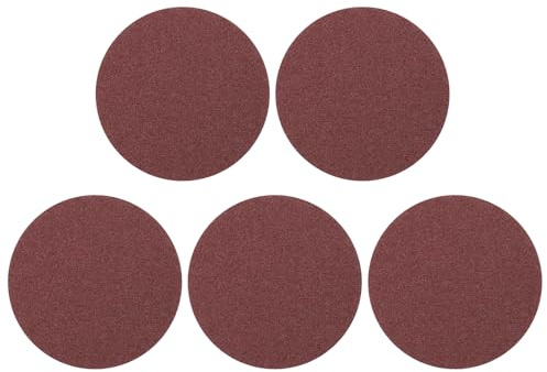 sourcing map 5 Pcs 125mm 5 Inch Sanding Discs, 40 Grit Hook and Loop Sandpaper, No-Hole Aluminum Oxide Orbital Sander Sandpaper for Woodworking Automotive Metal Polishing, Red