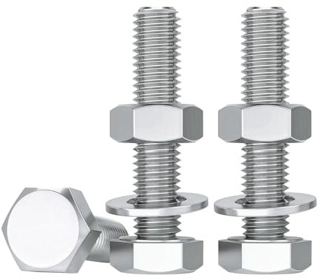 Drenky Boulons Et écrous, 10 Pièces M8 X 40mm Boulons à Six Pans Avec écrous et Rondelles Assortiment Acier Inoxydable A2 V2A M8 Vis Inox DIN933 / DIN934 / DIN125