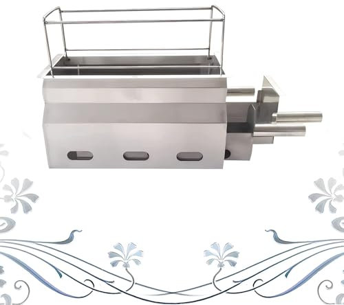 Generico Barbecue Portatile a Carbone Senza Fumo con Vasca Estraibile per Carbone, griglia a Carbone in Acciaio Inossidabile con Clip per Carbone, spiedini, per Campeggio all'aperto, Patio,