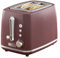 Daewoo Cascade 2 Slice Toaster – Ruby Ribbed Design, Adjustable Browning, Defrost & Reheat Functions, Removable Crumb Tray, Cancel Button, Compact Countertop Toaster