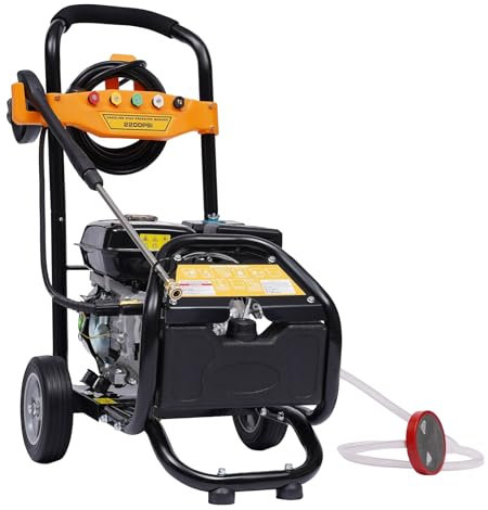 420Cc Petrol High Pressure Washer Jet Portable Car Wash Garden Engine Power Cleaning Tool Durable Design Multi-Purpose Highly Efficient Suitable For Exterior Walls Stairs Fences Decks Patio Boats Rvs