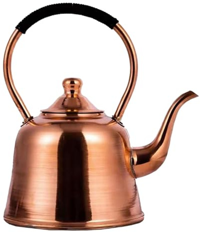Bouilloire en cuivre d'une capacité de 2 L avec poignée enveloppée pour plaques à induction et cuisinière, théière, gadget de cuisine, bouilloire en cuivre