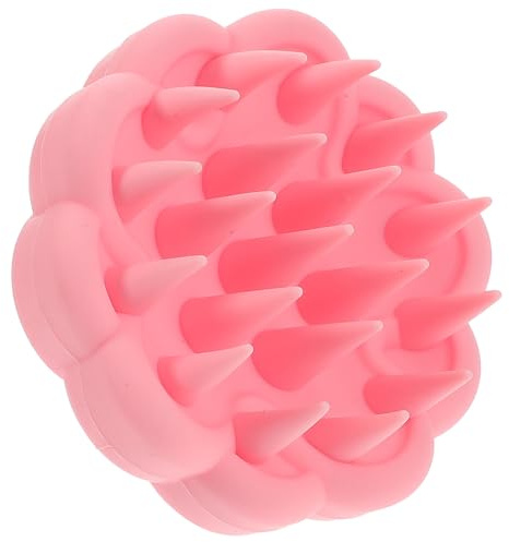 Silikon Kopfhautbürste für Haarreinigung und Massage, Rosa | Dusche und Zuhause, Sanfte Reinigung, Tiefes Peeling, als Geschenk für Familie oder Freunde