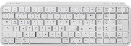 Mars Gaming MK-SILENKEYS, Italiano, Tastiera Wireless Full-Format Compatta, Profilo Basso, Switch a Forbice Silenziosi, Tasto Copilot AI, Bluetooth 5.1 Dual 2.4GPRO, Batteria 200h, PC, Mac, Bianco