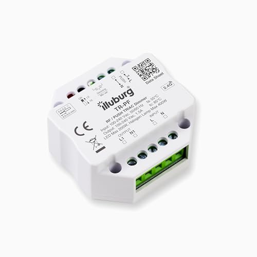 illuburg TRIAC Dimmer tramite 2,4GHz RF Telecomando PUSH Pulsante per LED e Trasformatori fino a 200 W Regolatore Controllore di Intensità Radio