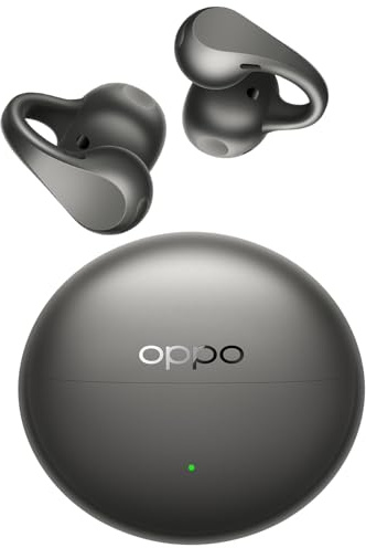 OPPO Enco Clip2 Cuffie Open-Ear, Doppi Driver 11mm+9mm, Bluetooth 6.1 Suono Dynaudio, Comfort EarHug, Audio Hi-Res LHDC 5.0, 40H Autonomia, Chiamate Ossee Nitide, Slate Grey