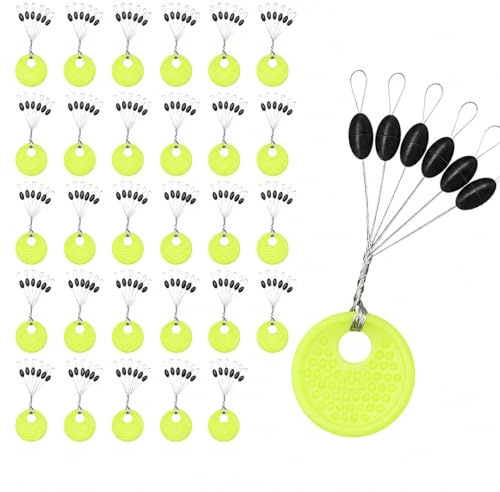 180 Stück Gummistopper Angeln 6 in 1, Kleine Schnurstopper Angeln Gummiperlen für feine Angelschnur ca. 0,15–0,24 mm, Angel Stopper, Posenstopper Bobber Stopper für Angelpose und Forellenangeln