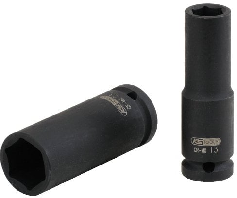 KS Tools 515.1127 - Llaves de vaso de impacto, pavonado (tamaño: hexagonal, 27 mm, 1/2)