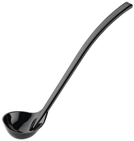 Vogue Dressing Ladle Black - 265mm 10 1/2 | Shatterproof construction ensures long-lasting use in busy professional kitchens and reaches deep into salad bowls.