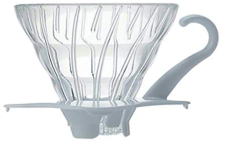 Hario V60 Glass Coffee Dripper, White, Size 1
