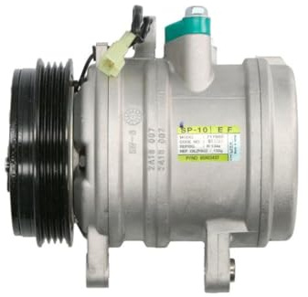 DELPHI A/C Kompressor für Klimaanlage Klimakompressor mit ID: SP10 PAG 46 mit 107mm Riemenscheibe Kompatibel mit DAEWOO Matiz Schrägheck M100, M150 95213222 96256053 96528117 TSP0155855