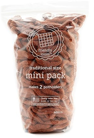 Friendly Loom Potholder Cotton Loops 7 Traditional Size Loops Make 2 Potholders, Weaving Crafts for Kids and Adults-Spice by Harrisville Designs