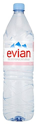Evian Lot de 24 bouteilles d'eau minérale morte 1,5 l