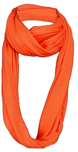 TigerTie Loop Schal in orange einfarbig Uni - Gr. 180 x 40 cm - Rundschal