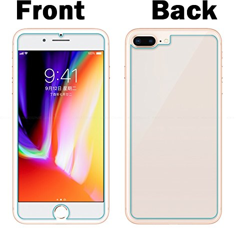 Schutzglas für Apple iPhone 8 Plus mit 4.7 Zoll Vorder- und Rückseite Displayschutz gehärtetes Glas 9H blasenfrei