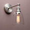 Yosoan Lighting Industrial Loft Bar Sconce Wall Light Fittings, Wall Lamp with Bell Glass Shade for Kitchen Island Bedroom Cafe Corridor Restaurant (Brushed)