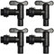 4er Set Wasserhahn für Regentonne Regenfass, der Kunststoff-Auslaufhahn in schwarz. Auslaufventil Kugelhahn