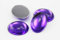 40x30mm Große flache ovale Acryl-Cabochons Strass Kunststoffedelsteine Verzierungen für Handwerk, Kostüme, Karten Einladungen, Schmuck, Cosplay - 4 Stück (Lila Violett H132)