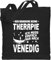 Baumwolltasche - Stadt und City Outfit - Ich brauche keine Therapie Ich muss einfach nur nach Venedig - weiß - Unisize - Schwarz - städte souvenir stoffsackerl tasche jutebeutel beutel stoffbeutel