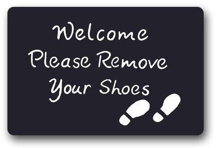 ZMvise Flannel Carpet Welcome Please Remove Your Shoes Doormat Indoor Outdoor Floor Mat 15.7x 23.6inch