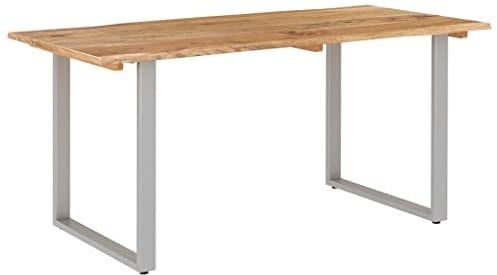 vidaXL Akazienholz Massiv Esstisch Industrial Baumkante Baumstamm Küchentisch Esszimmertisch Speisetisch Tisch Esszimmer Küche 154x80x76cm