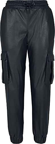 Urban Classics Pantaloni Cargo Da Donna In Finta Pelle Donna, Nero, XXL