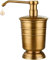 PULLEY Seifenspender Gold, 300ml Vintage Messing Flüssigseifenspender mit Edelstahlpumpe,Arbeitsplatte Seifendosierer Geschirrspülmittel Flüssiglotion Spender für Küche Dusche Bad
