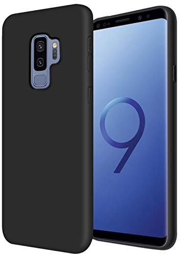 Verco Kompatibel mit Samsung Galaxy S9 Plus Hülle, Matte Rückschale Schutzhülle für Samsung S9+ Case Silikon Handyhülle - Schwarz