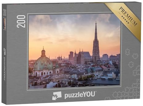 puzzleYOU: Puzzle 200 Teile „Wiener Skyline mit Stephansdom, Österreich“ – aus der Puzzle-Kollektion Österreich
